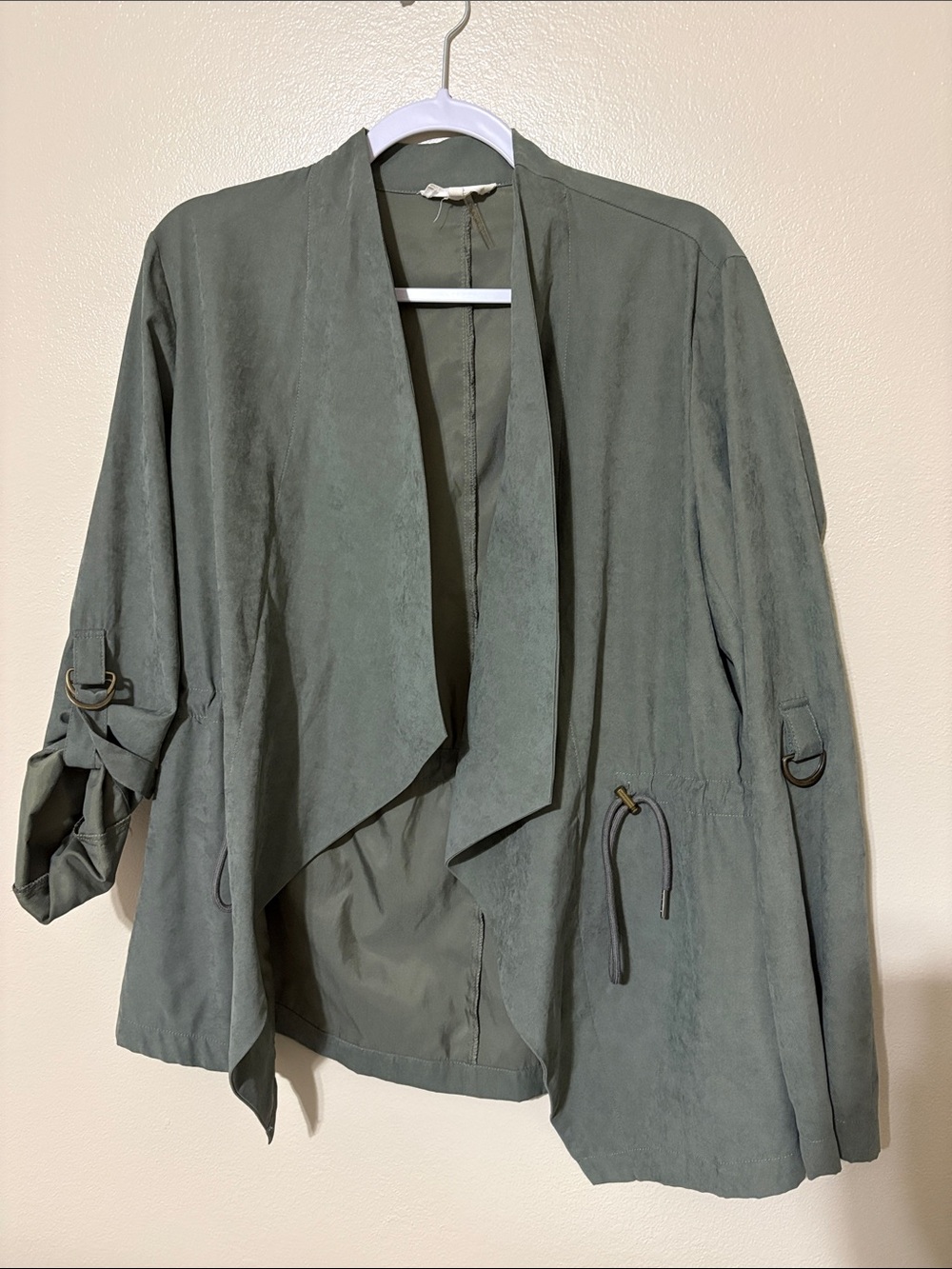 Olive Open-Front Lightweight Women's Jacket